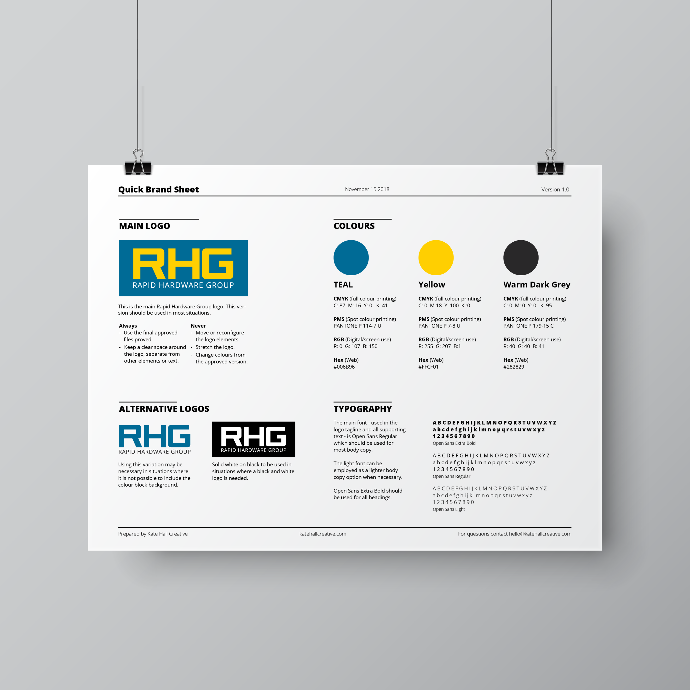 RHG - Brand Sheet