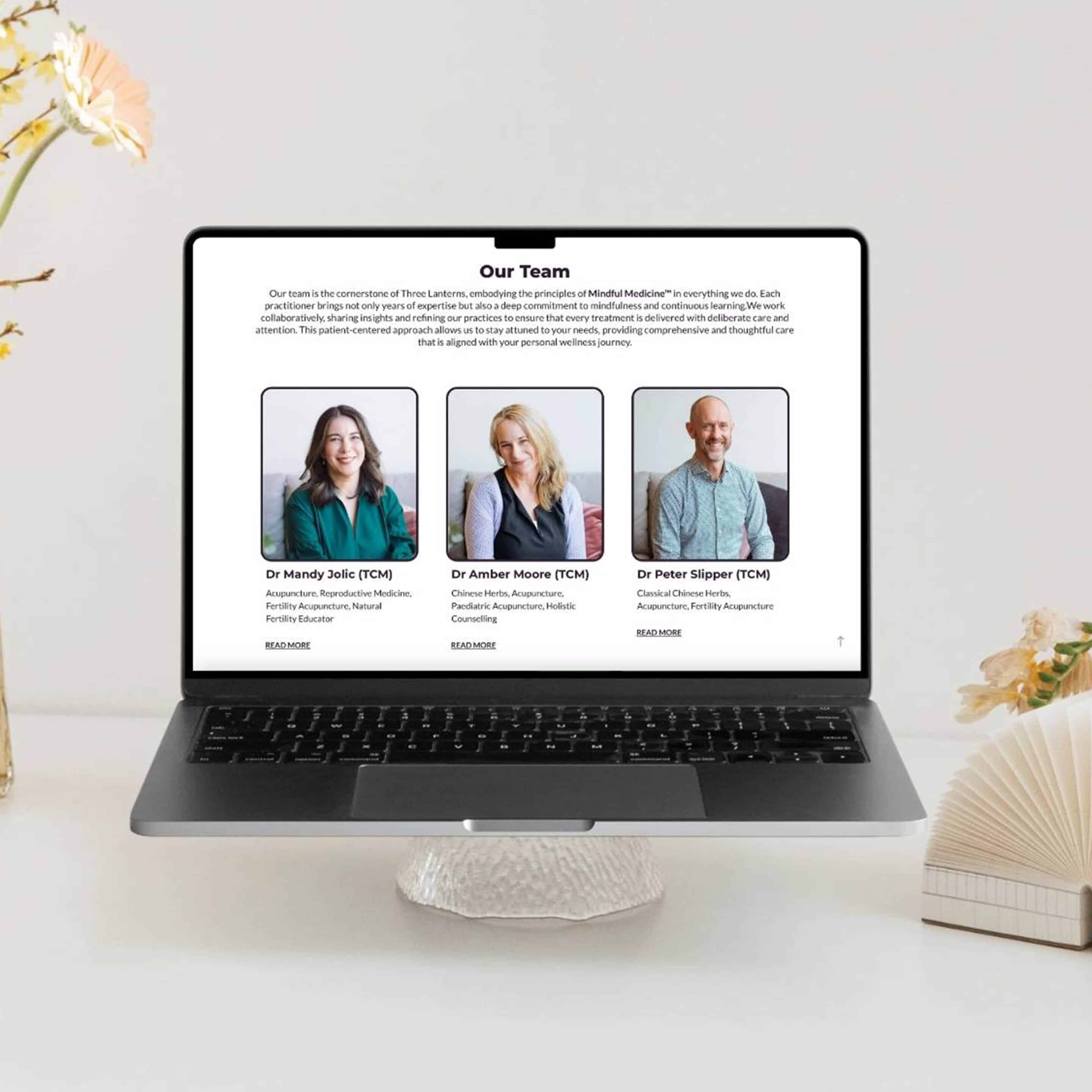 Staff profiles on Three Lanterns new website.