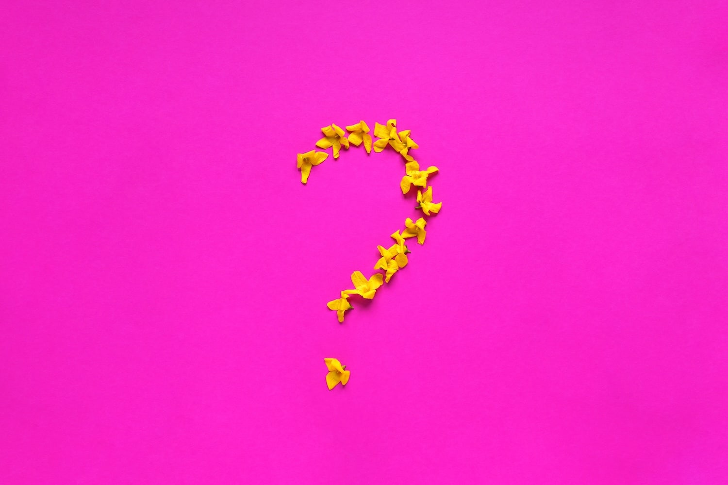 Yellow butterflies forming a question mark